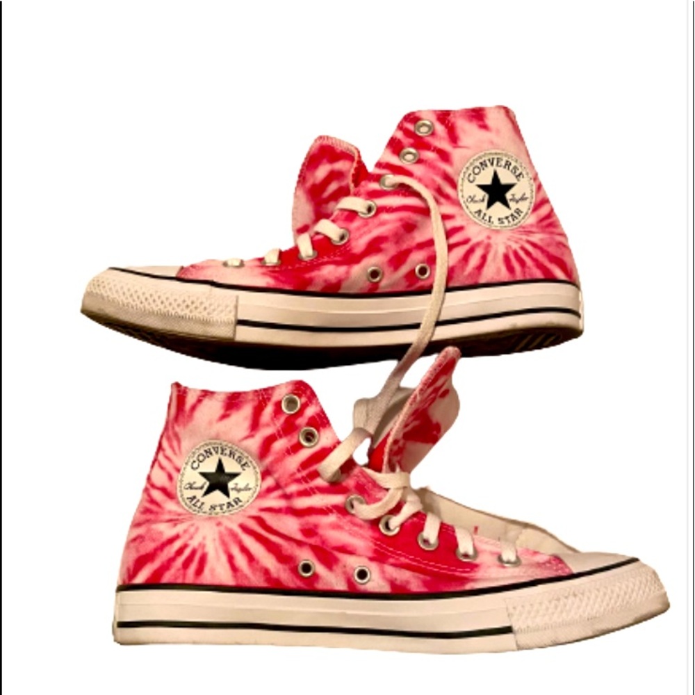 Converse Chuck Taylor All Star Hi Top Tie Dye Hot Pink White Shoes Sneakers